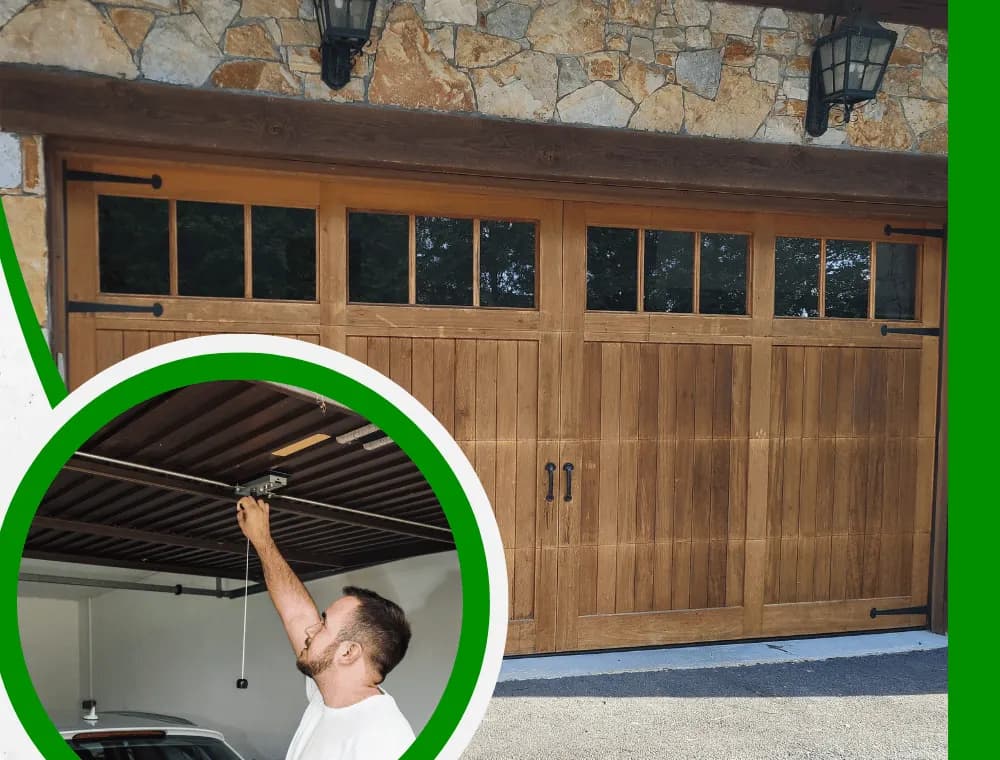 Custom wood garage door installed by iFix Garage Doors